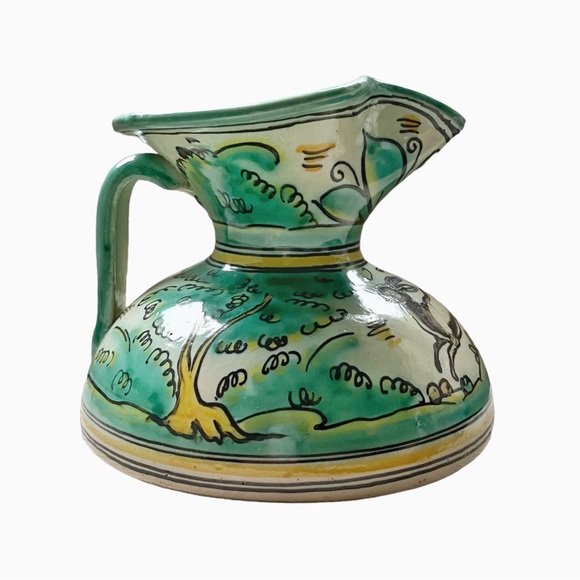 Stunning Puento Arzobispo Fat Bottom Wine Pitcher- Antique Green, Made in Spain - Picture 4 of 9